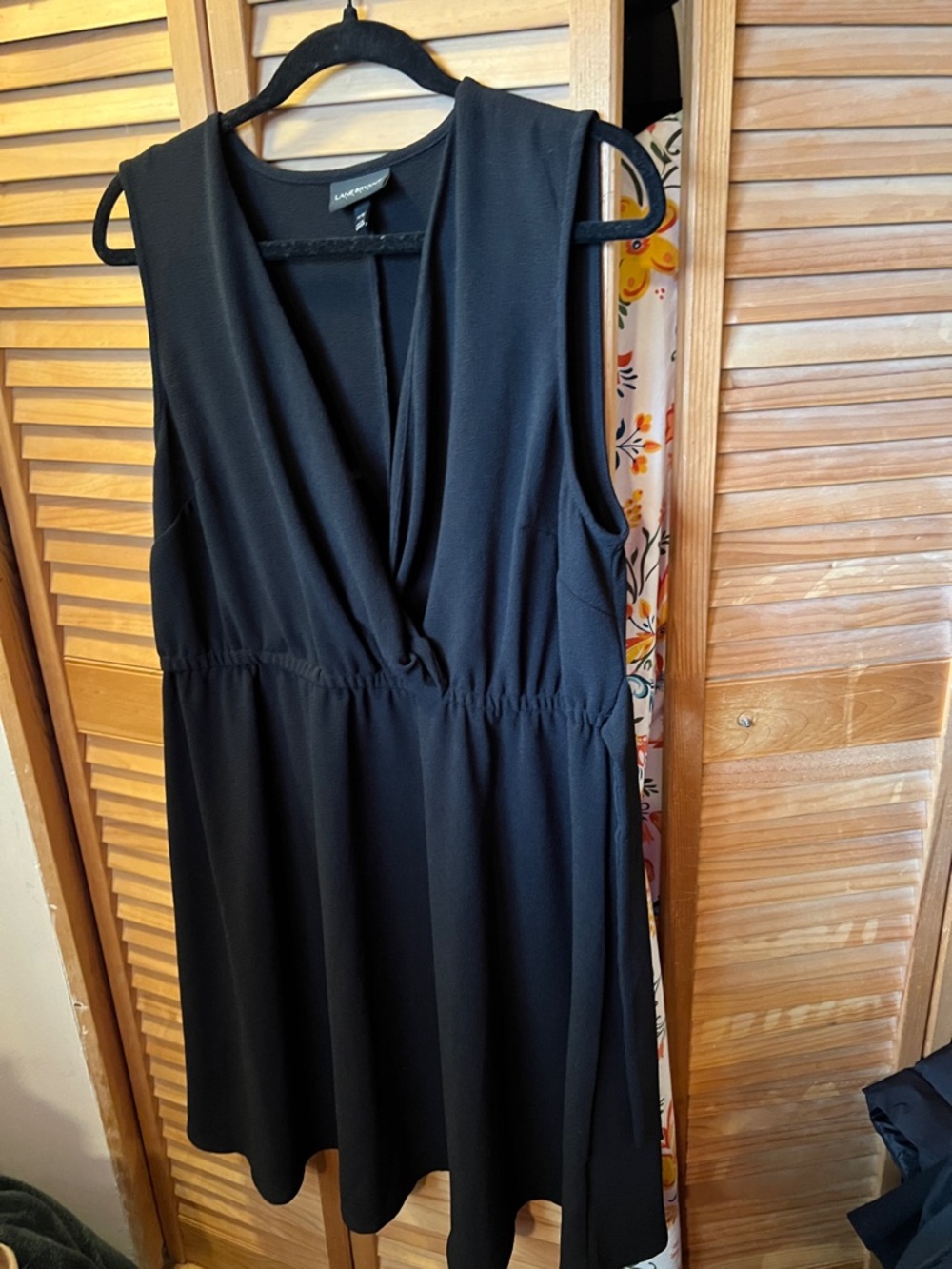 Lane Bryant Black Sleeveless V-Neck Mini Dress